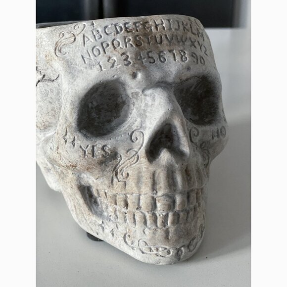 Ouija Skull Cement Decor / Flower Pot / Planter / Vase - Picture 5 of 7